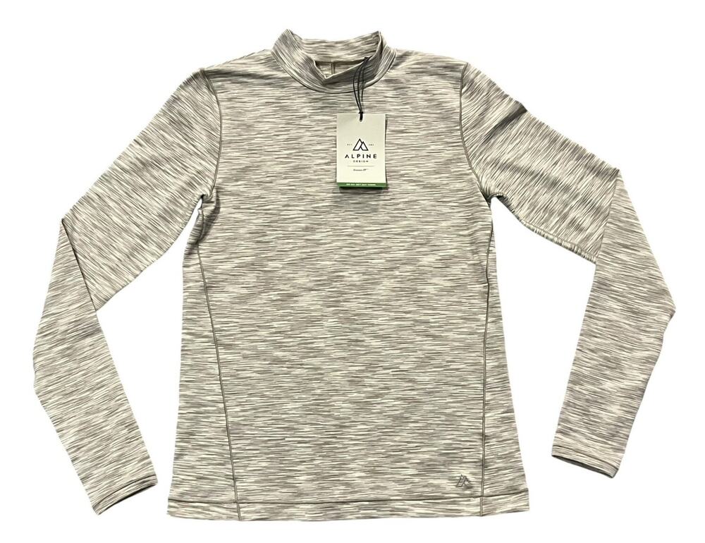 Alpine Design Mock Neck Long Sleeve Knit Top Women's Small Khaki NWT